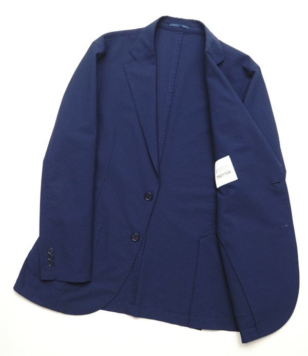 MD4906◎マッキントッシュフィロソフィー*トロッター*メンズ38R/クールマックス シアサッカー/2B シングルジャケット/ブレザー*ネイビー系 マッキントッシュ フィロソフィー オンラインストア 0 WOMENTROTTER® SERIES｜MACKINTOSH