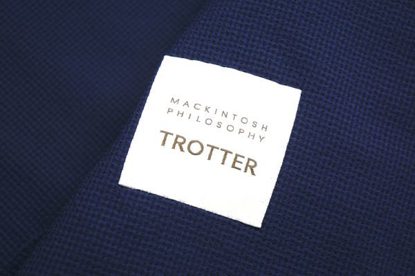 MD4906◎マッキントッシュフィロソフィー*トロッター*メンズ38R/クールマックス シアサッカー/2B シングルジャケット/ブレザー*ネイビー系 マッキントッシュ フィロソフィー オンラインストア 0 WOMENTROTTER® SERIES｜MACKINTOSH