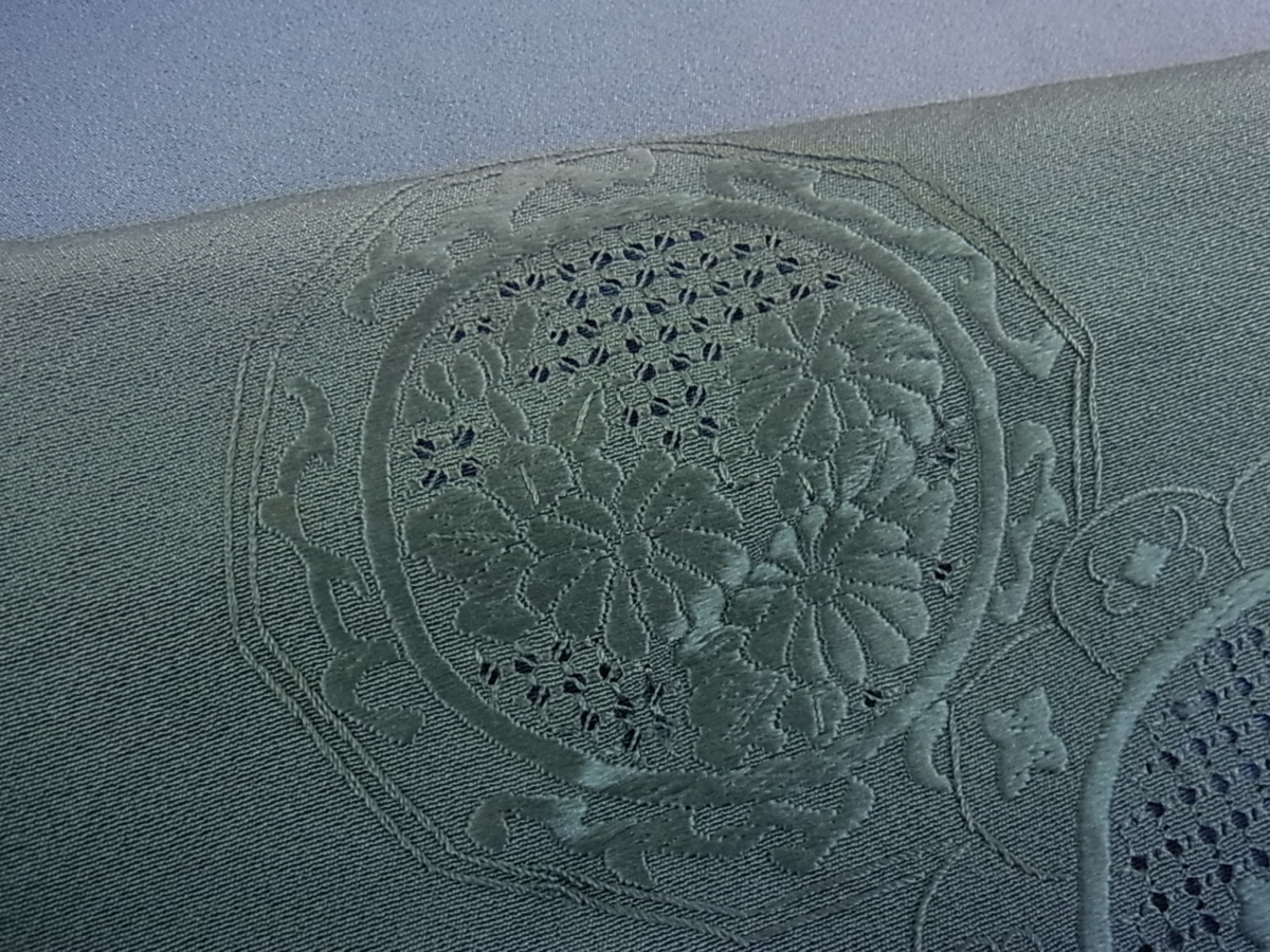 着物屋こころ□訪問着 中国三大刺繍 スワトウ刺繍 汕頭刺繍 花丸文 暈