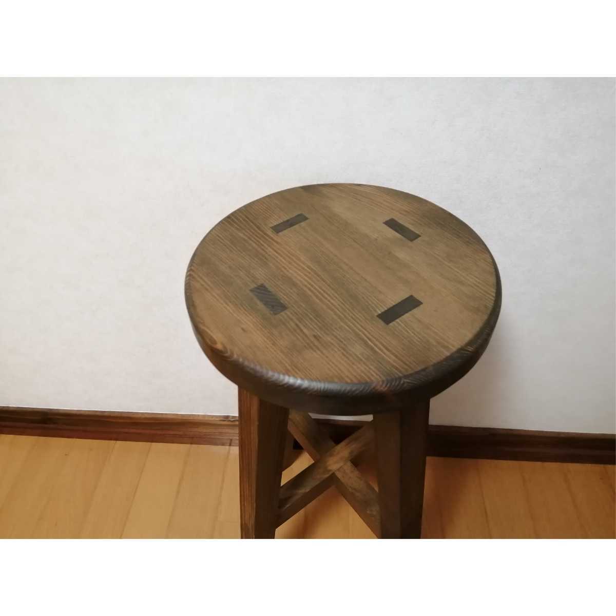 木製スツール 2脚セット 高さ58cm 丸椅子 stool