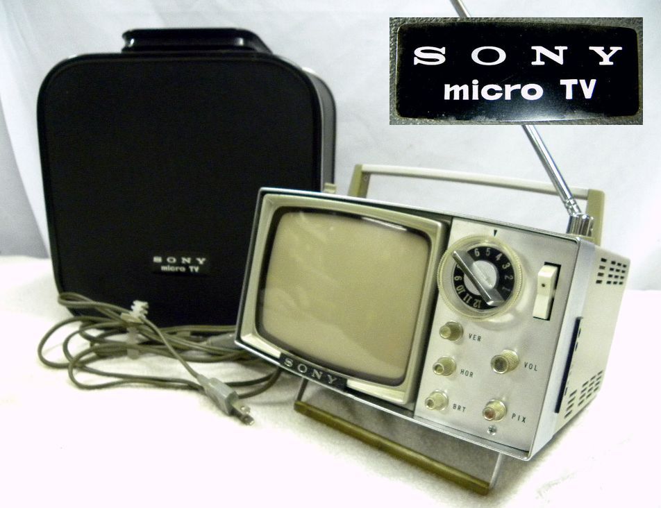 ソニー　SONY　ポータブルテレビ　5-202 昭和レトロ 昭和レトロ ポータブルテレビ SONY CORP 5−202型 本体のみ - メルカリ