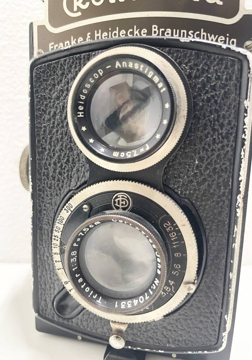 二眼レフカメラ ローライコード Rolleicord Carl Zeiss Jena Triotar 1:3.8 f=7.5cm f=7.5cm★2338