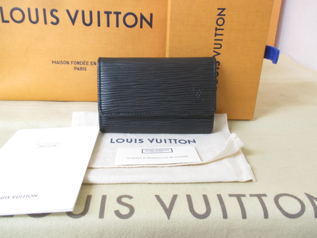 本物保証【即決で送料無料】新同・極美品/黒/エピ/6連/キーケース/ミュルティクレ6/M63812 M613812/ホルダー6/ヴィトンの箱・袋付属/正規品