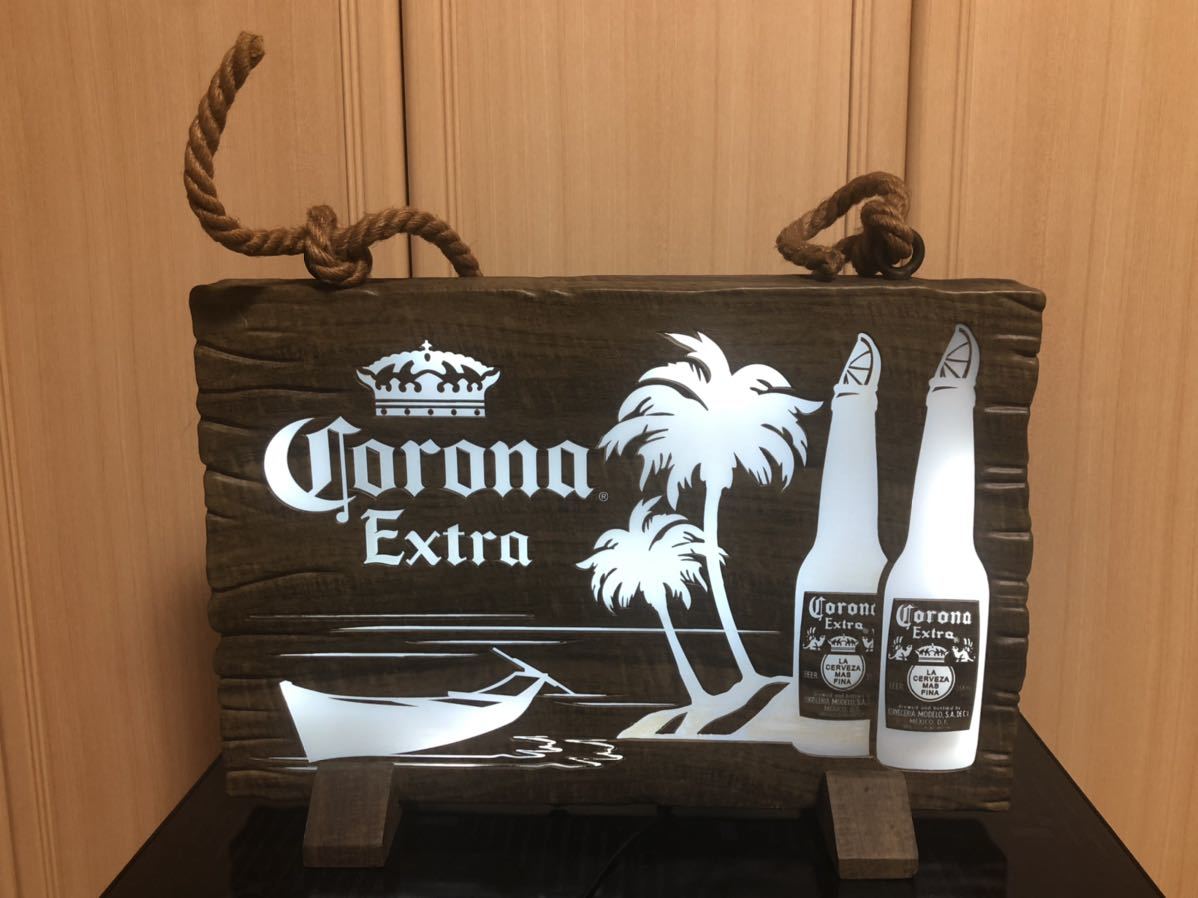 店舗用品 ビンテージ コロナ ビール Corona Extra ライトサイン 看板