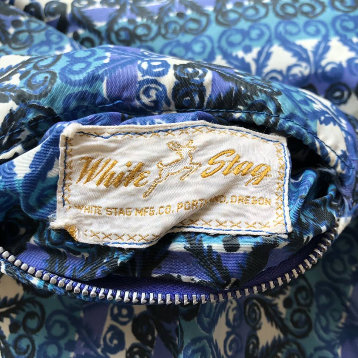 懐かしの総柄リバーシブルナイロン》white stag ホワイトスタッグ 60s 