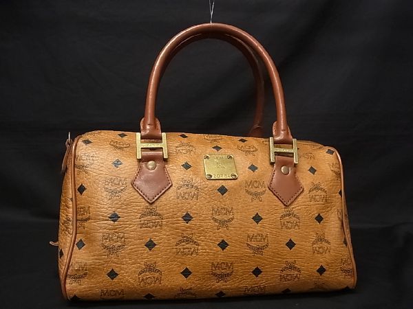  1円 MCM エムシーエム モノグラム ヴィセトス柄 レザー ハンドバッグ ボストンバッグ 手持ちかばん レディース ブラウン系 b2943Wオ(かばん、バッグ)｜売買されたオークション情報、yahooの商品 かばん、バッグ