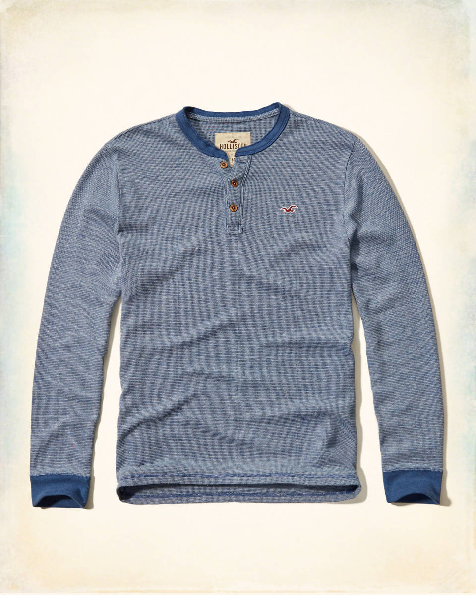  2点のみ HOLLISTER ホリスター ヘンリーネック Tシャツ 長袖Ｔシャツ Waffle Henley 長袖 ロンT XL / Blue(トップス)｜売買されたオークション情報、yahooの商品情報をアーカイブ公開 - オークファン 男性用