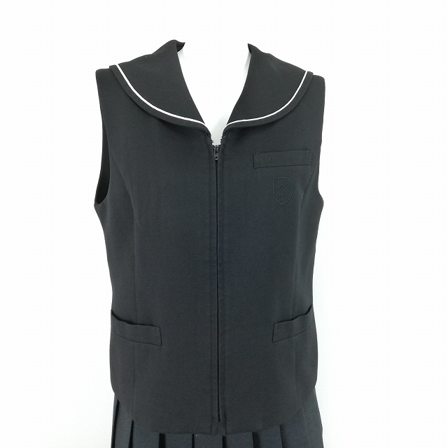 1円 イートン セーラーベスト スカート 上下3点セット 指定 3L 大きいサイズ 冬物 長袖 女子 大阪国際大和田中学 中古 ランクB EY6503_7