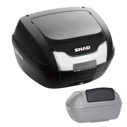 SHAD（シャッド） バイク トップケース・リアボックス 【セット売り】SH40 トップケース 無塗装ブラック バックレスト セット トップケース バイク リアボックス CASES TOP シャッド(Shad