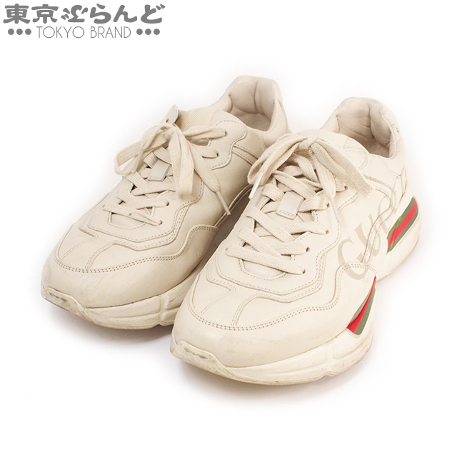  101561078 グッチ GUCCI ヴィンテージロゴ シェリー レザー スニーカー 靴 ダッドスニーカー メンズ #7 アイボリー 500877(男性用)｜売買されたオークション情報、yahooの商品情報をアーカイブ公開 - 靴