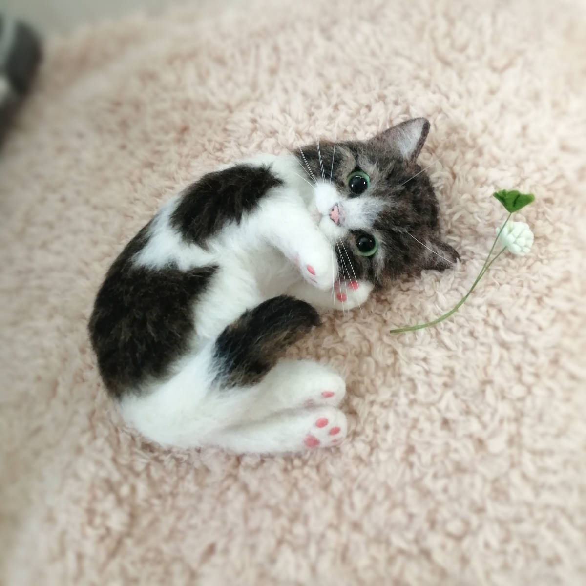 Sora 羊毛フェルト キジ白子猫 ごろん まったり シロツメクサ 猫 羊毛フェルト 売買されたオークション情報 Yahooの商品情報をアーカイブ公開 オークファン Aucfan Com