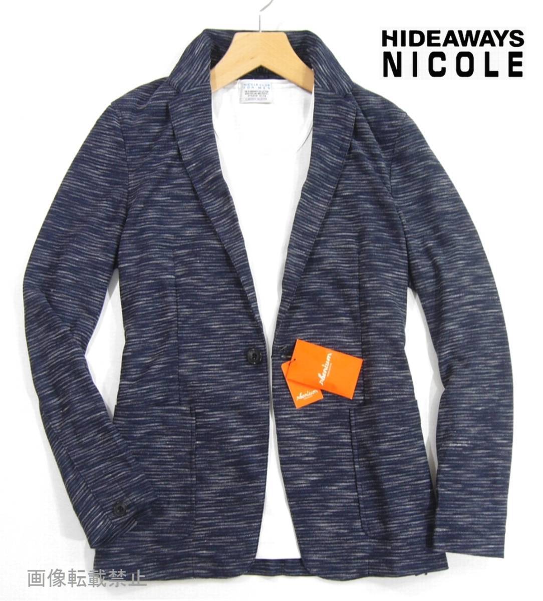 人気SALE，セール 春夏 ハイダウェイ ニコル メランジ調 カット ジャケット 46/M 紺 ネイビー テーラード HIDEAWAYS NICOLE(Mサイズ)｜売買されたオークション情報、yahooの商品情報をアーカイブ公開 - オークファン Mサイズ