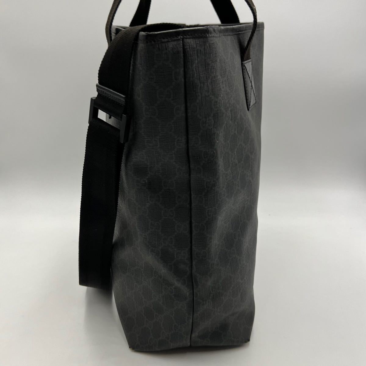 1円【至高の逸品 希少】 GUCCI グッチ 2wayトートバッグ PVC レザー GG 