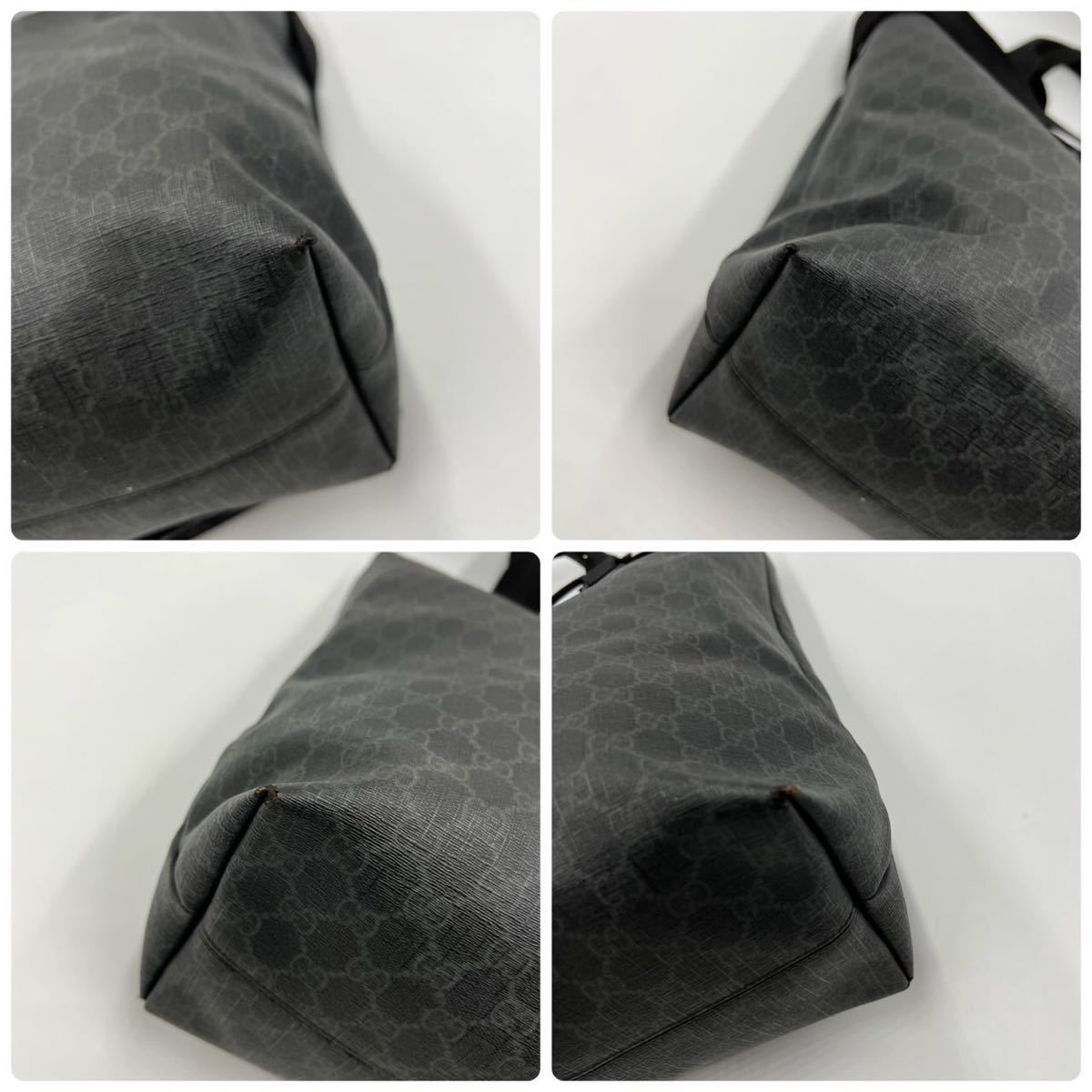 1円【至高の逸品 希少】 GUCCI グッチ 2wayトートバッグ PVC レザー GG 