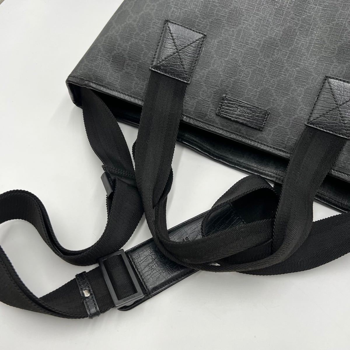 1円【至高の逸品 希少】 GUCCI グッチ 2wayトートバッグ PVC レザー GG 