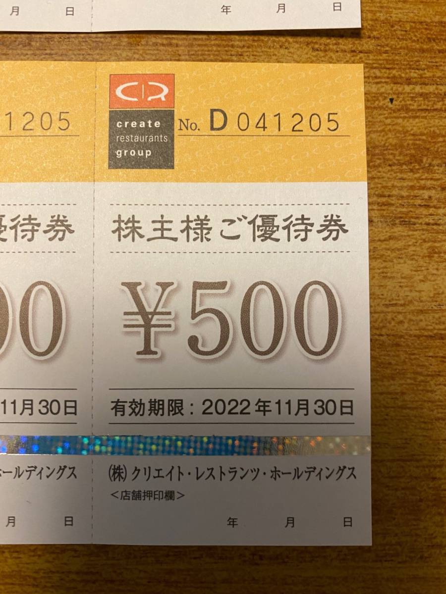 クリエイト・レストランツ・ホールディングス株主優待 12，000円分