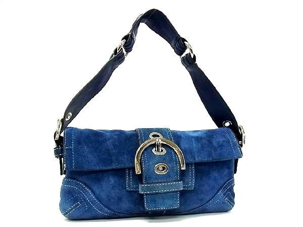 1円 COACH コーチ 8A18 ソーホー デミフラップ スエード×レザー ワン  