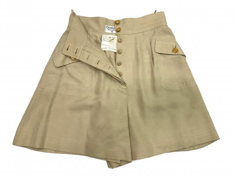 ○1円 シャネル キュロットパンツ ベージュ系 ヴィンテージ 金 ○1円 シャネル キュロットパンツ ベージュ系 ヴィンテージ 金