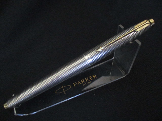 パーカー75　スターリングシルバー　万年筆　天面フラット　0刻印　初期型　筆記確認後クリーニング済