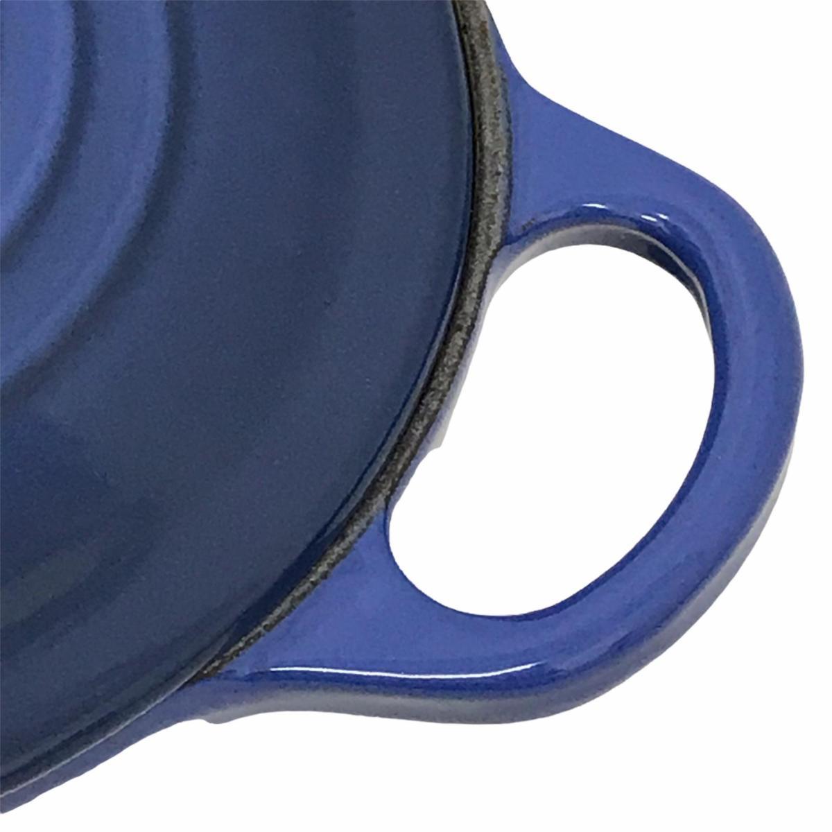 ☆1円 未使用品 ルクルーゼ ココット オーバル 25 ブルー 両手鍋(両手