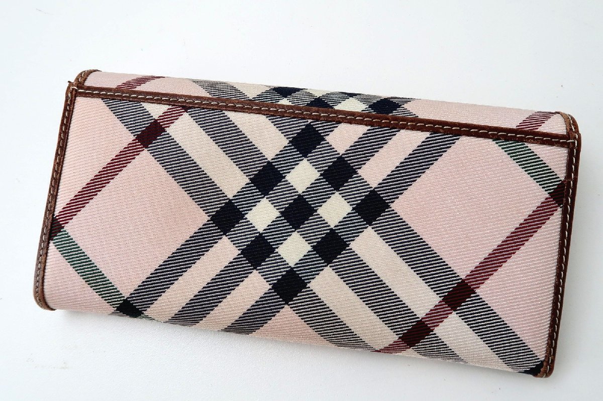 BURBERRY BLUE LABELノバチェック ホースロゴ金具 長財布 良品