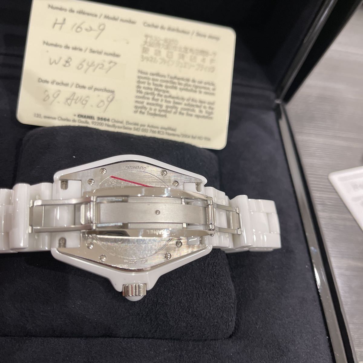 新品同様 純正12Pダイヤ CHANEL J12 38ミリ メンズ H1629 後期 国内 