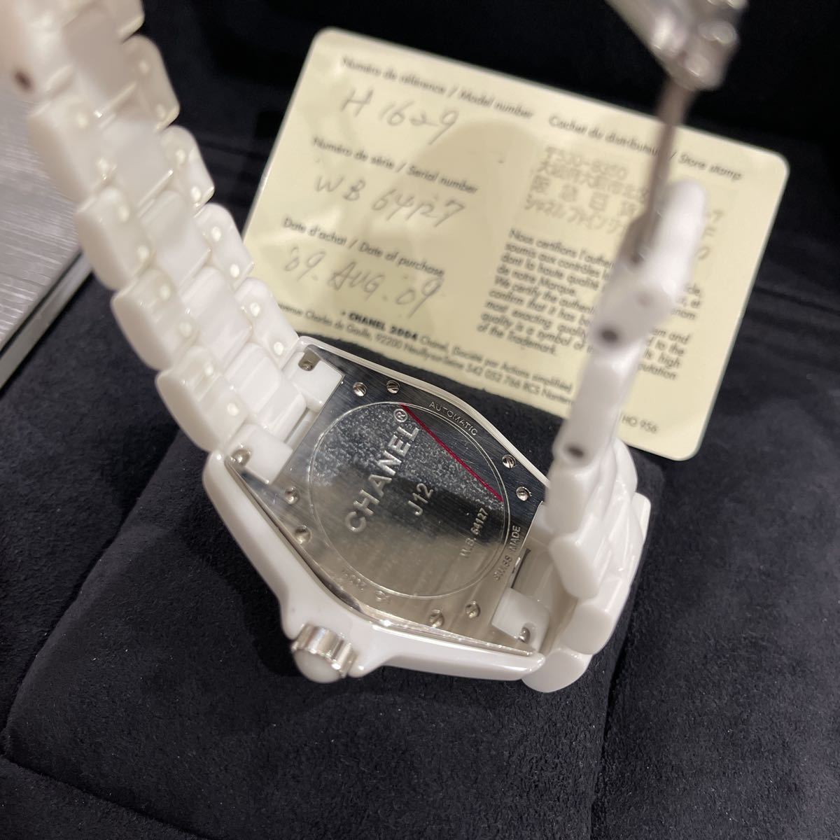 新品同様 純正12Pダイヤ CHANEL J12 38ミリ メンズ H1629 後期 国内 