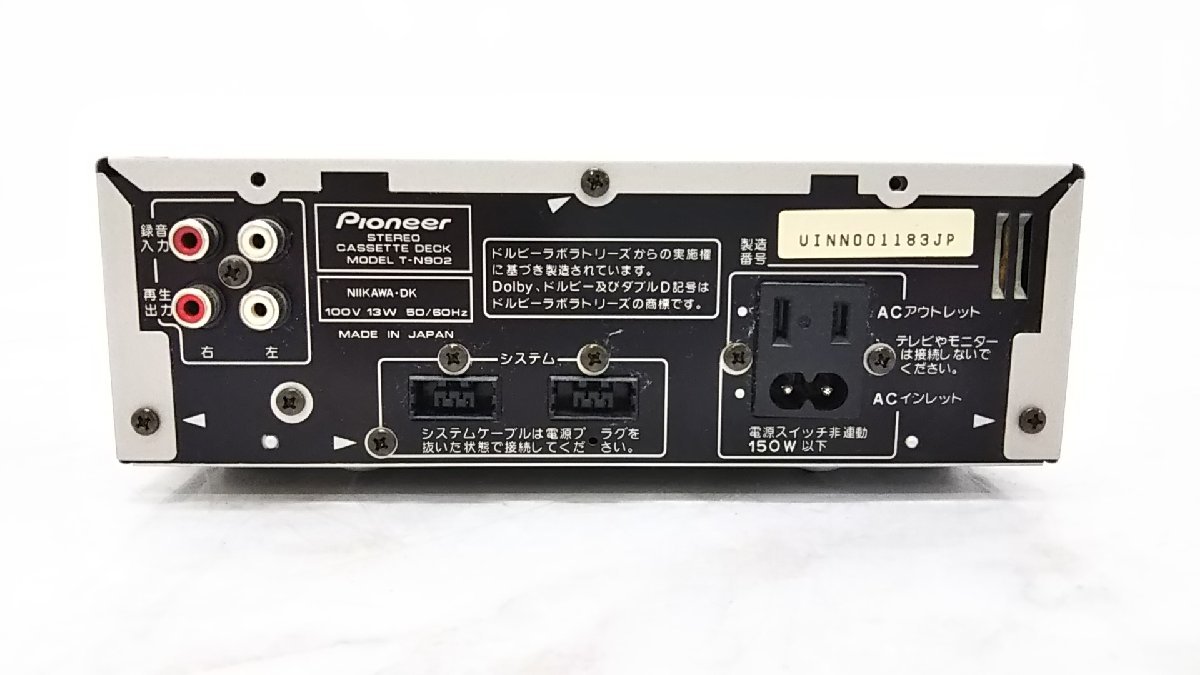 【動作品】パイオニア カセットデッキ Pioneer T-N902 △221 中古品 オーディオ機器 カセットデッキ Pioneer T-N902