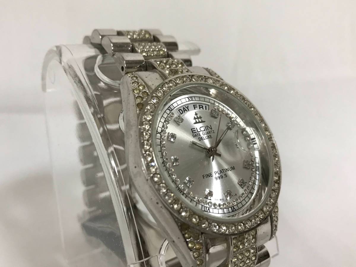 ジャンク】ELGIN エルジン 腕時計 FINE PLATINUM999.5 FK-971-E 中古