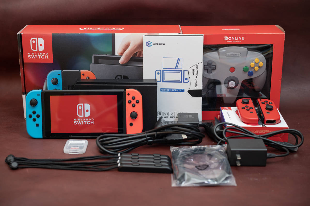 NINTENDO Switch(HAC-001) 本体 ネオンブルー×ネオンレッド (ガラス