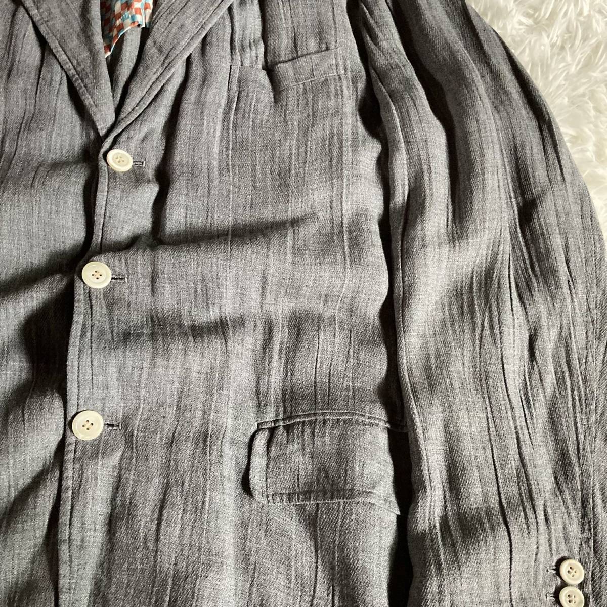 COMME des GARCONS 田中オム レーヨン製品洗い ステッチ シャツ 