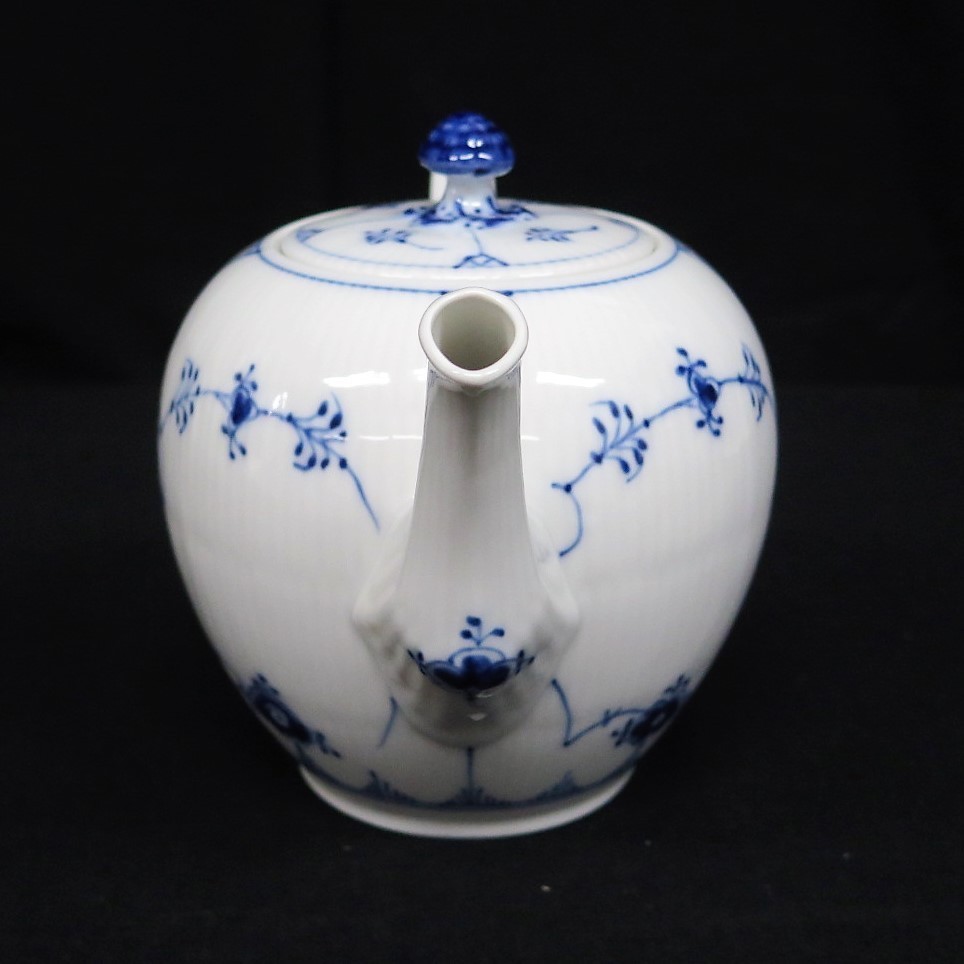 1円～ ロイヤルコペンハーゲン ブルーフルーテッド プレイン ティーポット y176-1371461t【Y商品】_2