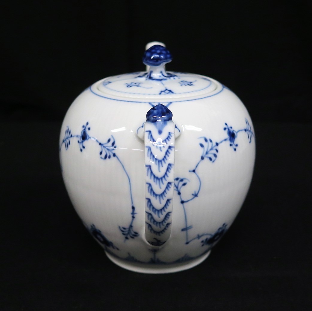 1円～ ロイヤルコペンハーゲン ブルーフルーテッド プレイン ティーポット y176-1371461t【Y商品】_4