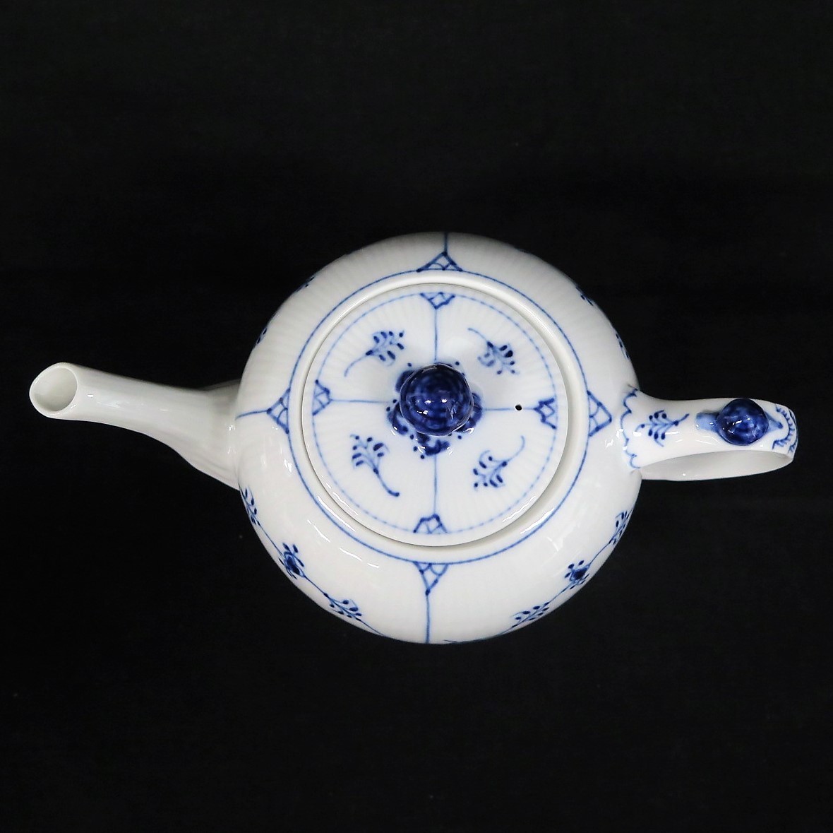 1円～ ロイヤルコペンハーゲン ブルーフルーテッド プレイン ティーポット y176-1371461t【Y商品】_5