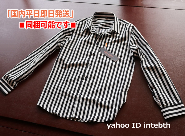 送料安 Gianlarini白黒 ストライプ 長袖 シャツ170 S M メンズ ストライプ Yシャツ お洒落シャツ 春夏 ボーダー モノトーン Sサイズ 売買されたオークション情報 Yahooの商品情報をアーカイブ公開 オークファン Aucfan Com