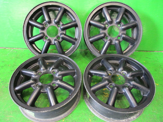 ブラックレーシング☆13インチ/4.5J+45☆4H/110☆PCD110/中古/4本  