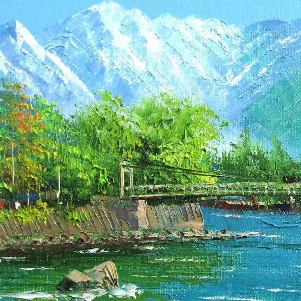 ☆小林幸三『河童橋（SM号）』油彩画 新品 キャンバスのみ 作者直筆