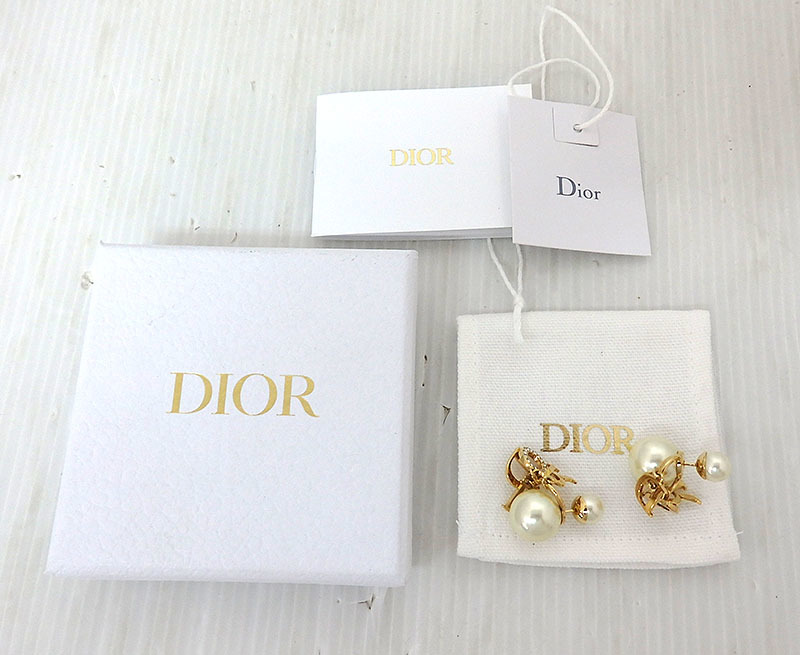 ☆1円～!! 美品!! Dior ディオール TRIBALES レジンパール ピアス 