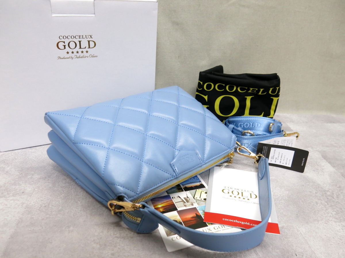○未使用○COCOCELUX GOLD○コンパートメント○ダイヤモンド レザー 本  