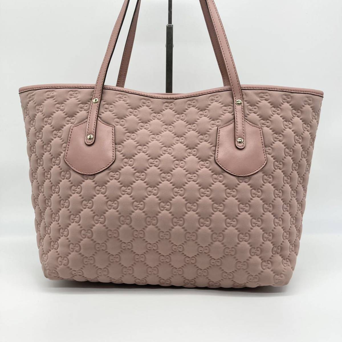 1円 【美品】 GUCCI グッチ トートバッグ ジョリー A4収納可 シマ 