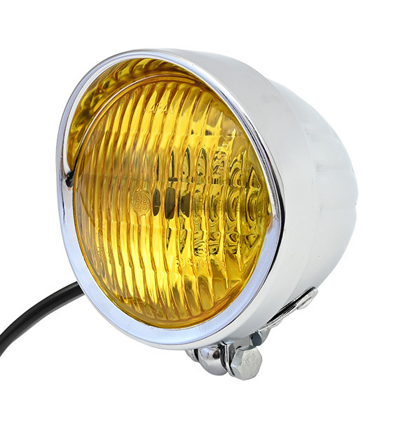 4.5インチ ベーツライト H4 バイザー付き メッキ イエローレンズ SR400