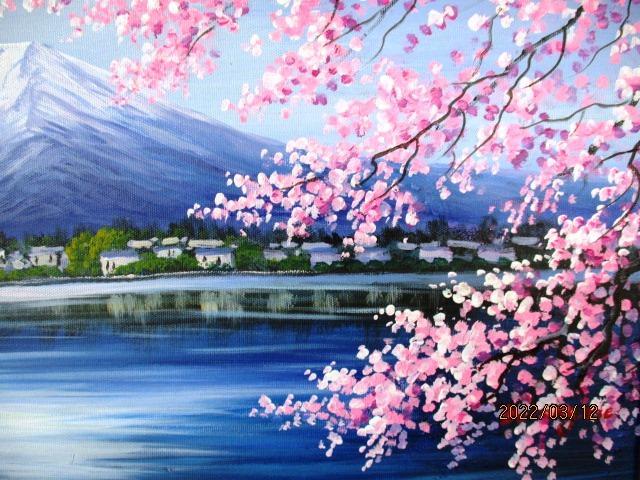 油絵 風景画 絵画 富士山 富士山絵画 | - Yahoo!オークション 額入り