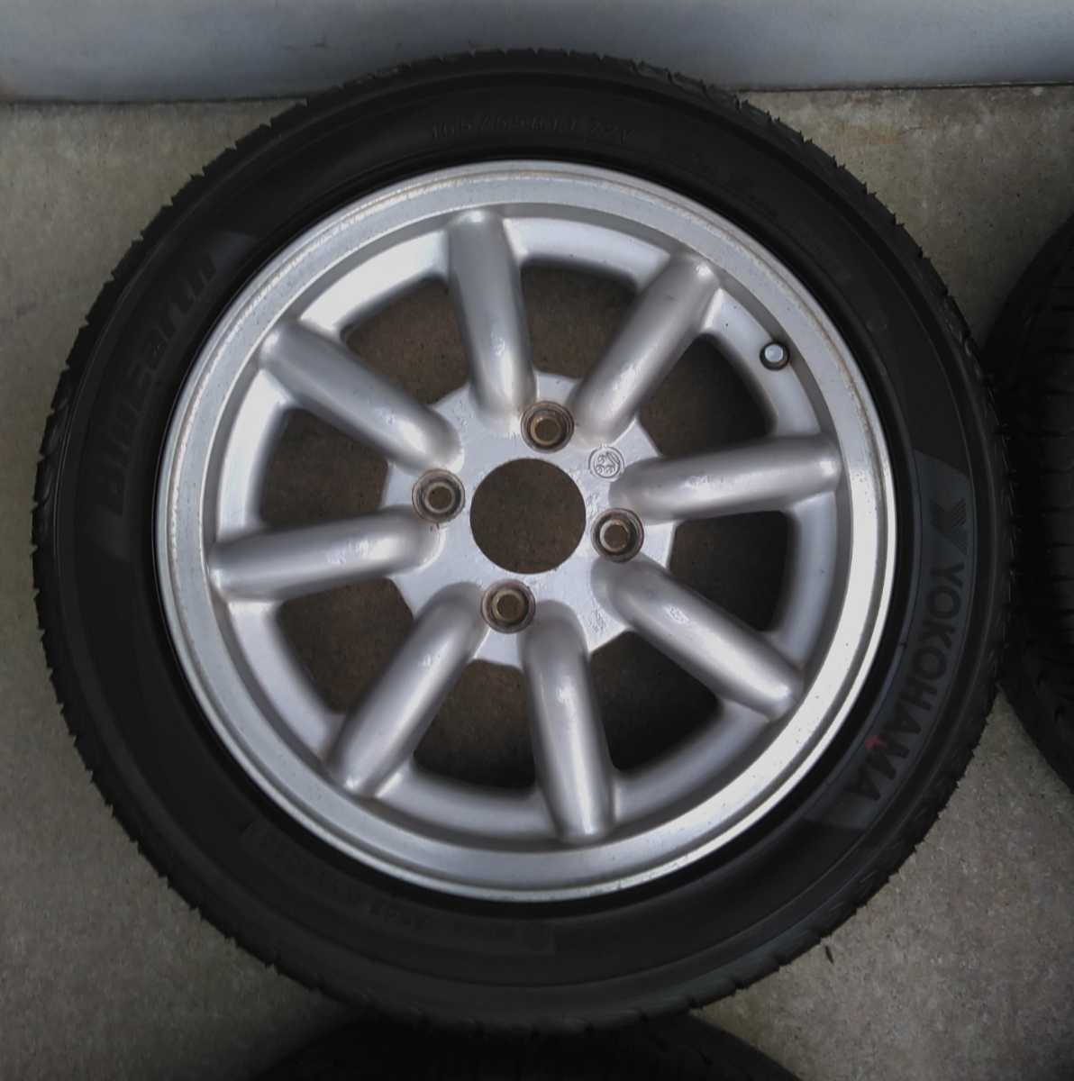ワタナベ PCD100 165/55R14インチ 希少5J☆ブラックレーシング アルト 