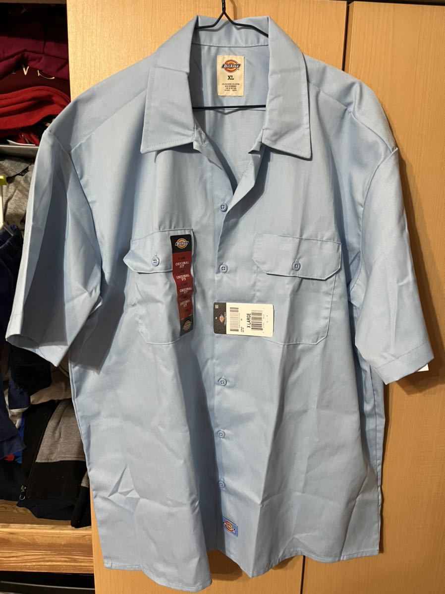 人気セール，安い Dickies ディッキーズ 1574 LB SHORT SLEEVE WORK SHIRTS 半袖 ワークシャツ 作業着 作業服 XL ビックサイズ ライトブルー 水色(半袖シャツ)｜売買されたオークション情報、yahooの商品情報をアーカイブ公 トップス