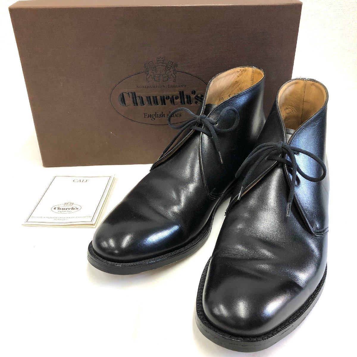 得価，人気 CHURCH'S / CARLISLE CHUKKA BOOTS チャーチ / カーフレザー カーライル チャッカブーツ ブラック 60 F - LAST 100(靴)｜売買されたオークション情報、yahooの商品情報をアーカイブ公開 - オークファン 靴