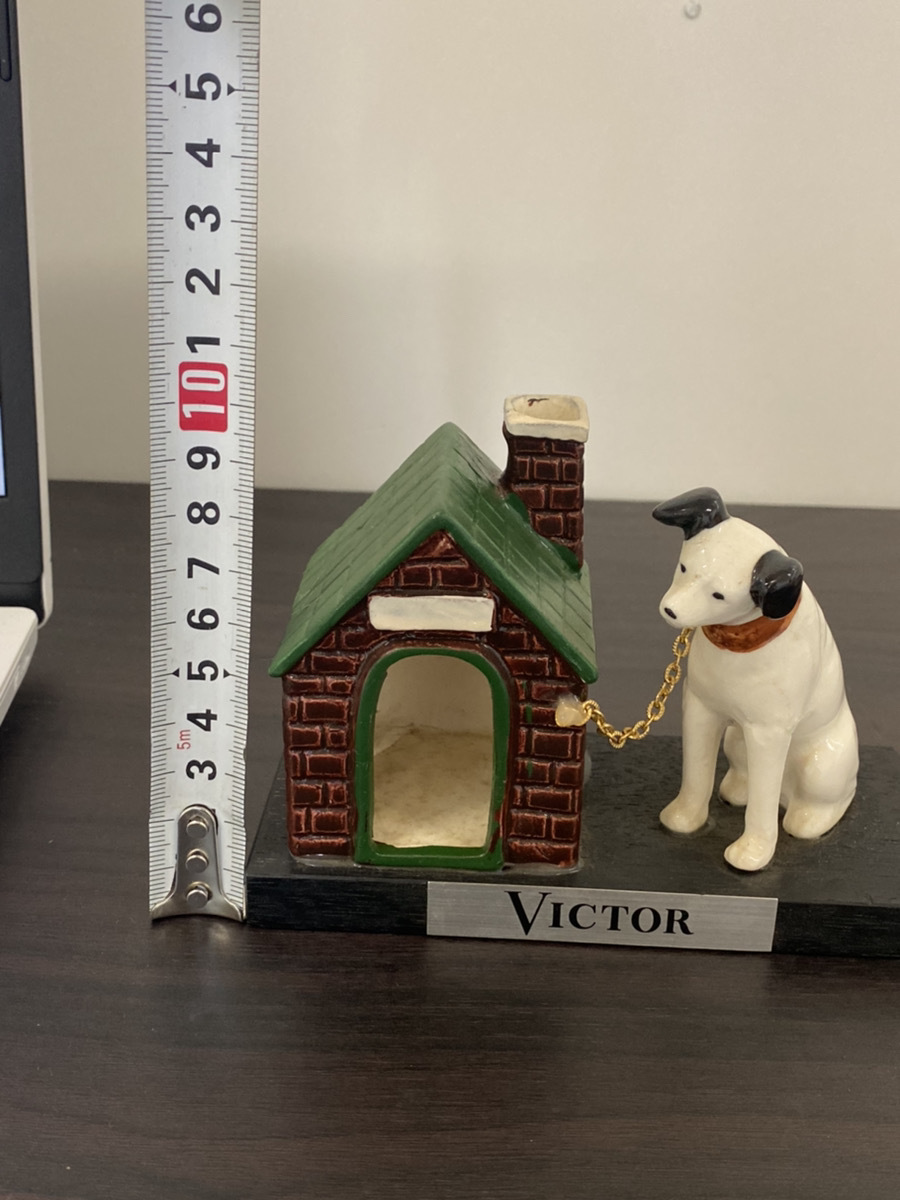n95】Victor ビクター ニッパー犬 小屋 陶器 置物 インテリア 昭和