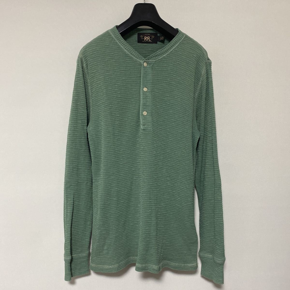 美品 RRL ワッフル ヘンリー ネック LS T シャツ M double RL 国内正規 