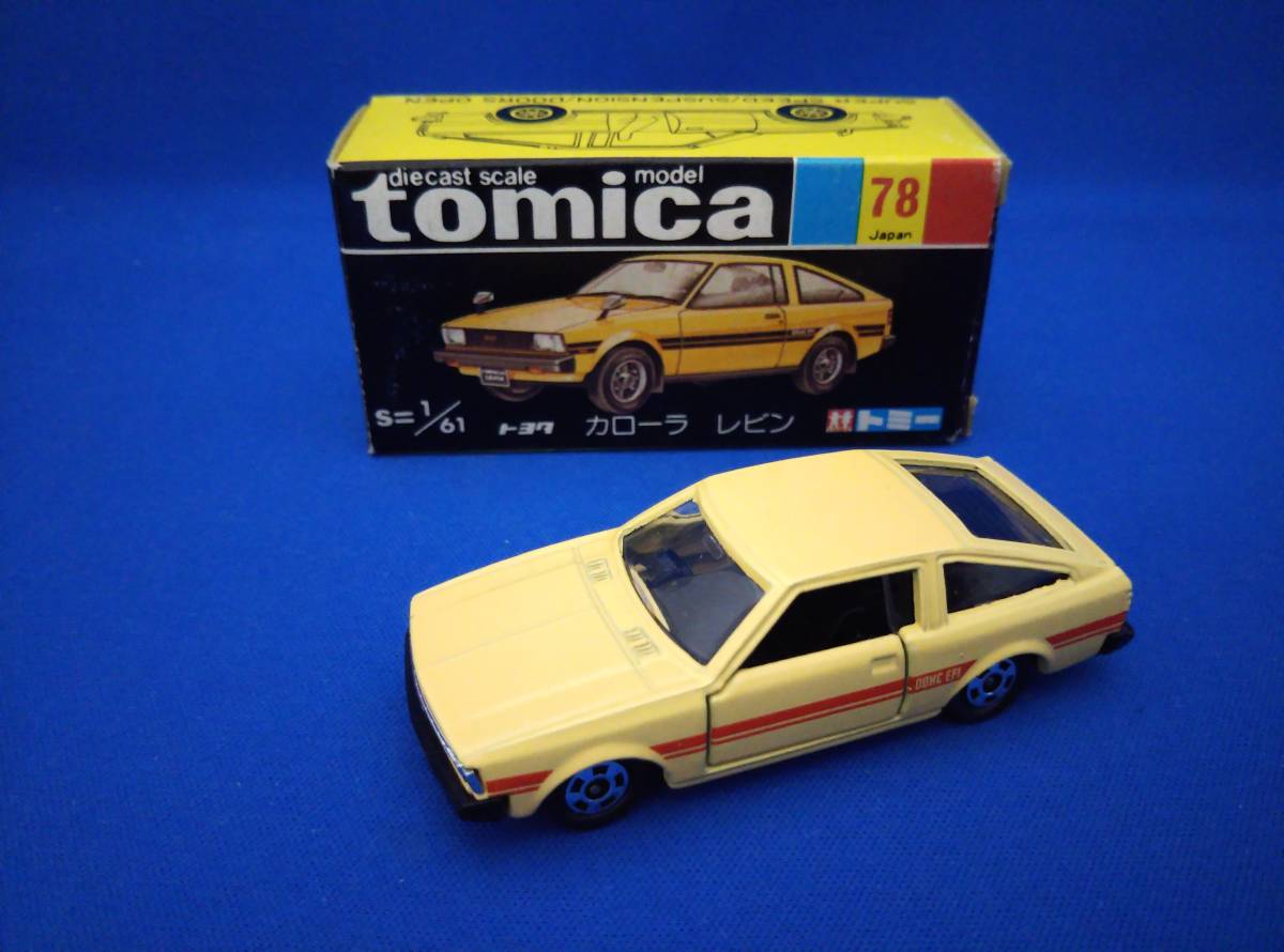 トミカ No.78 トヨタ カローラ レビン クリーム色×赤サイドライン 黒 
