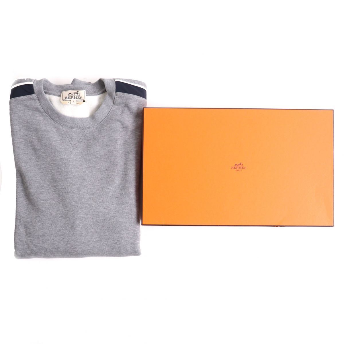 Hermes メンズ コットン ランH ジョギング 裏起毛 ジョガーパンツ スウェット グレー M (191561