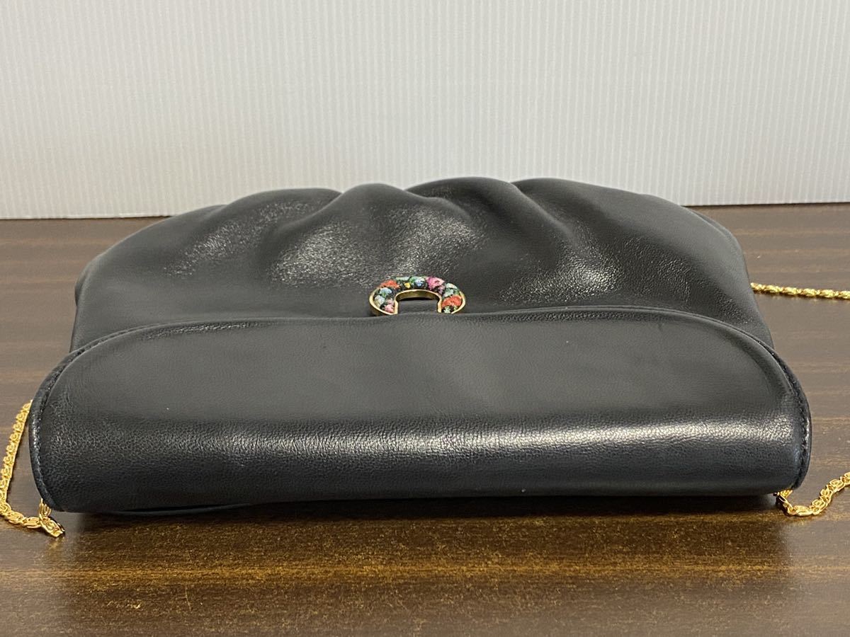 Hamano】未使用美品 ハマノ メッシュレザーショルダーバッグ 